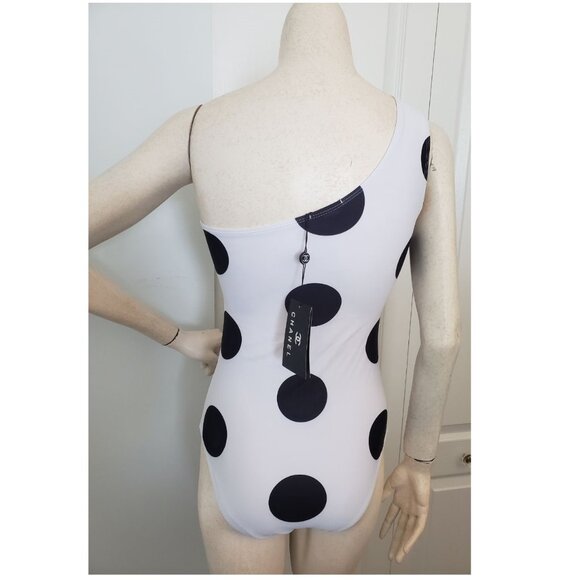 BNWT Designer Polka Dot Swimsuit One piece Off shoulder - Picture 3 of 6